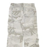AUTHENTIC STYLE Mens Relaxed Grey Camouflage Cotton Blend Cargo Trousers W32 L29