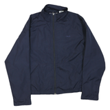FILA Womens Navy Blue Track Jacket L Polyester Plain Zip Lightweight Casual