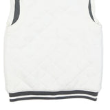 NIKE Mens White Quilted Sleeveless Jacket S Polyester Blend Zip Casual