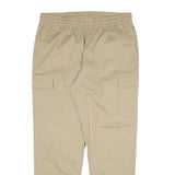 NEW BALANCE Mens Beige Cotton Blend Regular Cargo Trousers W38 L32 Drawstring