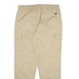 NEW BALANCE Mens Beige Cotton Blend Regular Cargo Trousers W38 L32 Drawstring