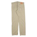 LEVI'S Mens Cotton Beige Regular Straight Trousers W31 L29 Casual Zip Closure