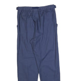 Womens Blue Cotton Blend Regular Fit Trousers W28 L29 Casual Elastic Waist