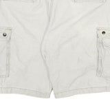 CARHARTT Mens White Cargo Shorts 2XL W38 Cotton Blend Relaxed Fit Workwear