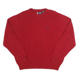 CHAPS Mens Red Plain Crew Neck Basic Knit 2XL Cotton Jumper Casual Warm