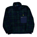 Polo By Ralph Lauren Checked Snap-T Fleece - Large Green Polyester