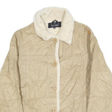 UTEX DESIGN Womens Beige Faux Shearling Jacket XL Polyester Blend Button Closure