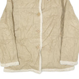 UTEX DESIGN Womens Beige Faux Shearling Jacket XL Polyester Blend Button Closure
