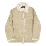 UTEX DESIGN Womens Beige Faux Shearling Jacket XL Polyester Blend Button Closure