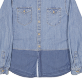 MOSSIMO Mens Blue Denim Shirt M Cotton Blend Button Front Casual