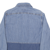 MOSSIMO Mens Blue Denim Shirt M Cotton Blend Button Front Casual