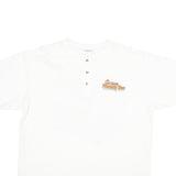 ANVIL Mens White Vintage Graphic XL Short Sleeve Henley Friendship Meet