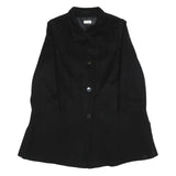PETER HAHN Womens Black Cashmere Button Jacket UK 18 Classic Tailored Plain