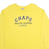 CHAPS RALPH LAUREN Mens Yellow Graphic T-Shirt XL Long Sleeve Crew Neck
