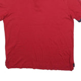 CHAPS Mens Red & Navy Short Sleeve Plain Polo Shirt L Cotton Blend