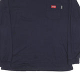 DICKIES Mens Navy Blue Long Sleeve Crew Neck T-Shirt XL Cotton Blend Workwear