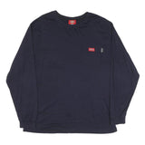 DICKIES Mens Navy Blue Long Sleeve Crew Neck T-Shirt XL Cotton Blend Workwear