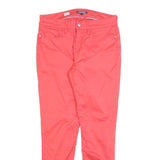 TOMMY HILFIGER Womens Cotton Red Slim Skinny Trousers W28 L26 Casual Zip