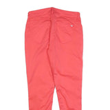 TOMMY HILFIGER Womens Cotton Red Slim Skinny Trousers W28 L26 Casual Zip