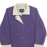 NAUTICA Womens Purple & Beige Zip Jacket S Polyester Blend Classic Style