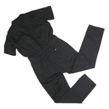 DICKIES Mens Black Cotton Blend Regular Fit Dungarees L W36 L30 Workwear