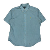 Ralph Lauren Checked Short Sleeve Shirt - XL Blue Cotton