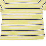 CHAPS Mens Yellow & Navy Striped Polo Shirt XL Cotton Blend Classic Fit