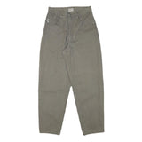 HIS Womens Cotton Blend Khaki Relaxed Tapered Trousers W26 L27 Casual Fit Zip