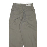 HIS Womens Cotton Blend Khaki Relaxed Tapered Trousers W26 L27 Casual Fit Zip