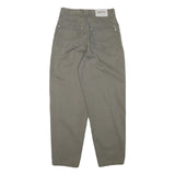 HIS Womens Cotton Blend Khaki Relaxed Tapered Trousers W26 L27 Casual Fit Zip