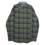 LEE Mens Blue & Green Check Shirt M Casual Cotton Long Sleeve Button Closure