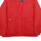 CB SPORTS Mens Red Down Jacket L Zip Plain Winter Casual Lightweight Outdoor