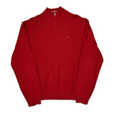 Tommy Hilfiger 1/4 Zip - XL Red Cotton