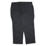 DICKIES Mens Cotton Blend Black Regular Straight Trousers W44 L32 Workwear Cargo
