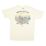 HANES Mens Cream Montana Centennial Graphic T-Shirt XL Short Sleeve Crew Neck
