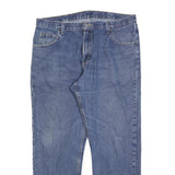 WRANGLER Mens Blue Regular Straight Denim Medium W38 L32 Zip Cotton Blend Jeans