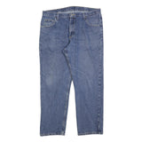 WRANGLER Mens Blue Regular Straight Denim Medium W38 L32 Zip Cotton Blend Jeans
