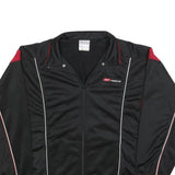 REEBOK Mens Black & Red Track Jacket S Polyester Blend Zip Athletic Casual