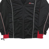 REEBOK Mens Black & Red Track Jacket S Polyester Blend Zip Athletic Casual