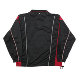 REEBOK Mens Black & Red Track Jacket S Polyester Blend Zip Athletic Casual
