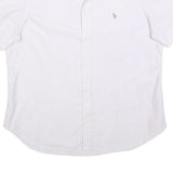 RALPH LAUREN SPORT Womens White & Grey Striped Shirt L Cotton Summer Casual