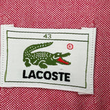 Lacoste Short Sleeve Shirt - Medium Red Cotton