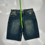 Phat Pharm Denim Shorts - 36W 11L Dark Wash Cotton