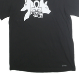 CALVIN KLEIN Mens Black Graphic T-Shirt M Short Sleeve Crew Neck Cotton