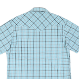 WRANGLER Mens Blue Check Short Sleeve Shirt M Casual Cotton Blend