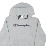 CHAMPION Boys Grey Pullover Hoodie L Cotton Blend Logo Comfort Casual