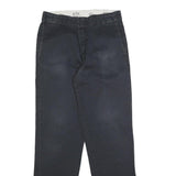 DICKIES Mens Regular Zip Cotton Blend Blue Workwear Trousers W30 L32