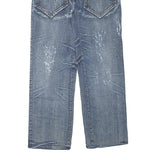 SPLASH Womens Regular Fit Blue Denim Jeans W32 L32 Cotton Blend Zip