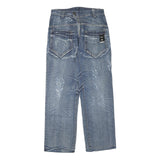 SPLASH Womens Regular Fit Blue Denim Jeans W32 L32 Cotton Blend Zip