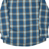 LL BEAN Mens Blue & Beige Checked Shirt L Cotton Blend Casual Button Up